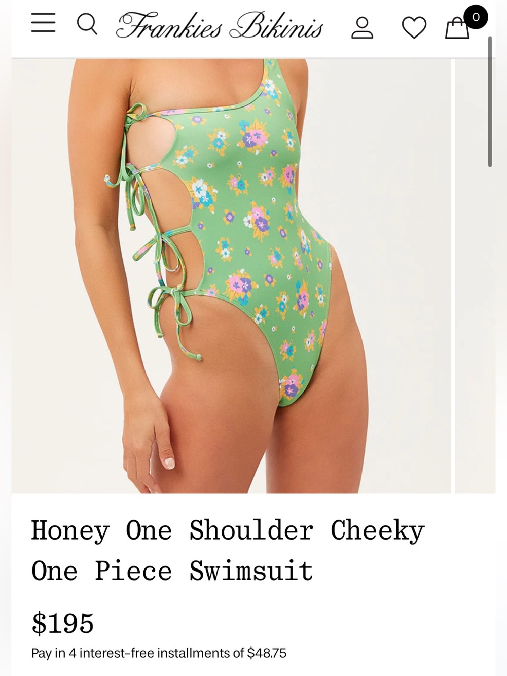 Frankie's Bikinis Honey One Shoulder Cheeky One Piece Swimsuit